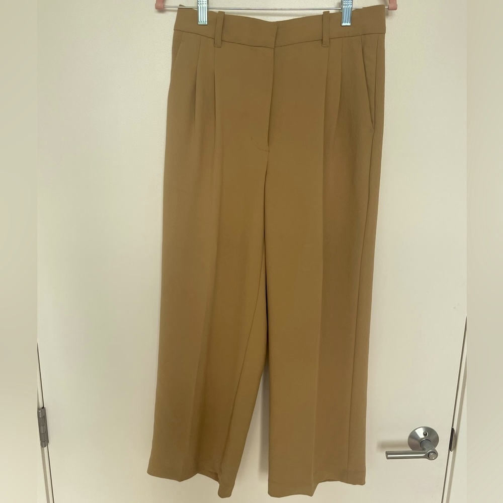 Aritzia Cropped Effortless Pant (Sandy Beige)